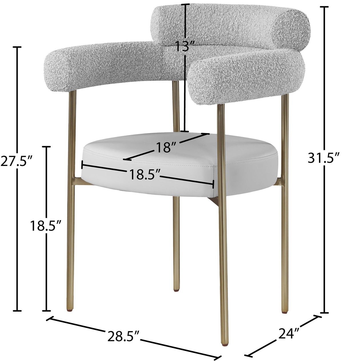 Blake - Dining Chair With Bronze Legs (Set of 2)
