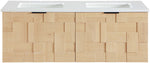 Leonardo - Engineered Stone And Solid Wood 24" Wall Mounted Bathroom Vanity