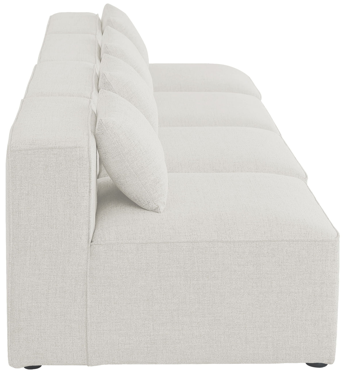 Cube - Linen Modular 4 Seat Armless Sofa