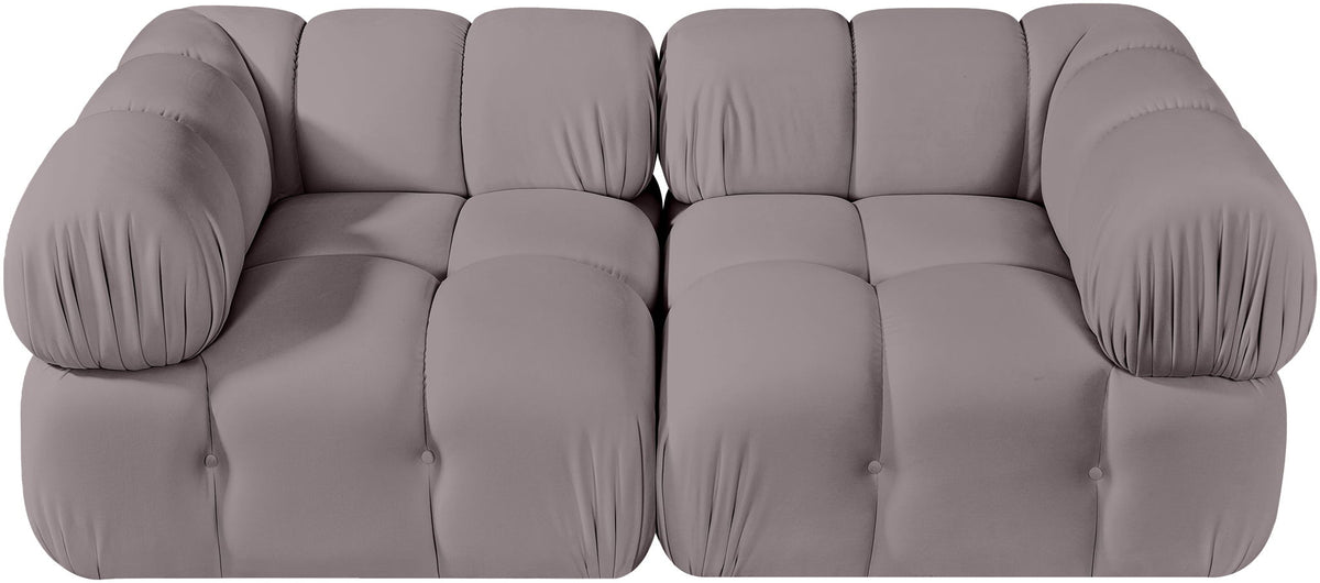 Orin - Velvet Performance Fabric Upholstered 2 Piece Modular Sofa (2 Corner Chairs)