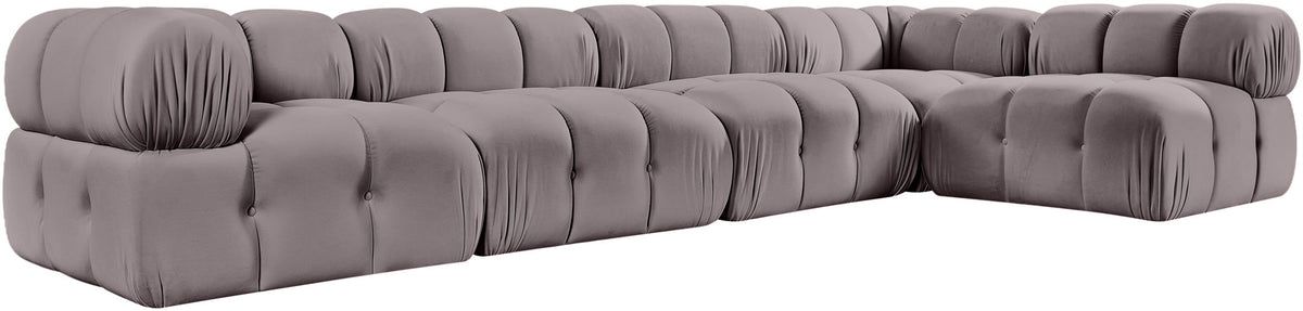 Orin - Velvet 5 Piece Modular Sectional