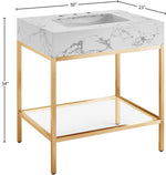 Marmo - Engineered Marble Bathroom Vanity With Gold Base