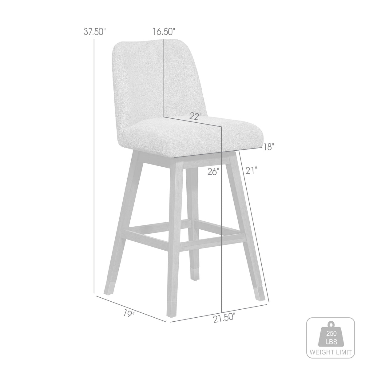 Amelia - Swivel Counter Stool
