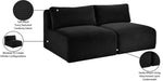 Shaggy - 2 Seat Modular Armless Sofa