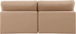 Comfy - Faux Leather Modular Armless Sofa 2 Pieces - Light Brown