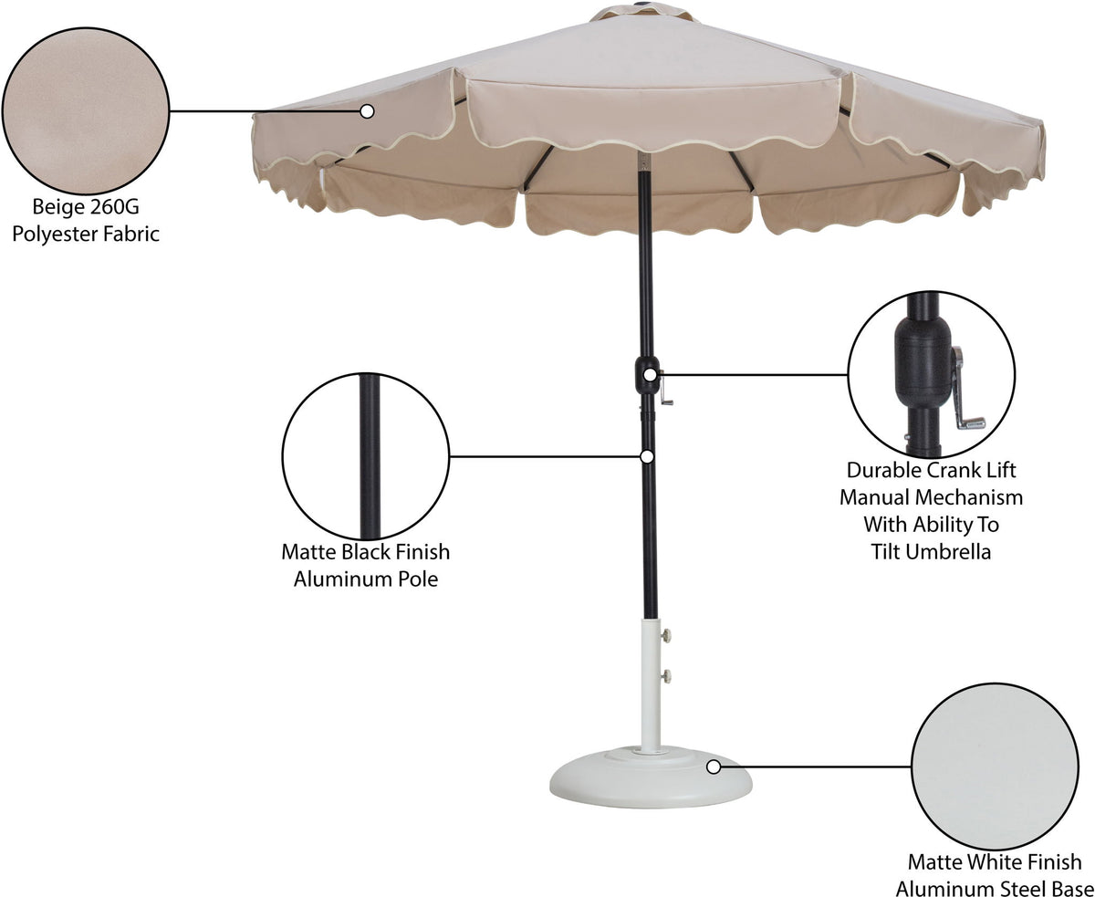 Amalfi - Patio Umbrella - White Base / Black Pole