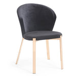 Nadia Modern Black Velvet & Rosegold Dining Chair (Set of 2) by VIG Furniture - View 1