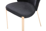 Nadia Modern Black Velvet & Rosegold Dining Chair (Set of 2) by VIG Furniture - View 2