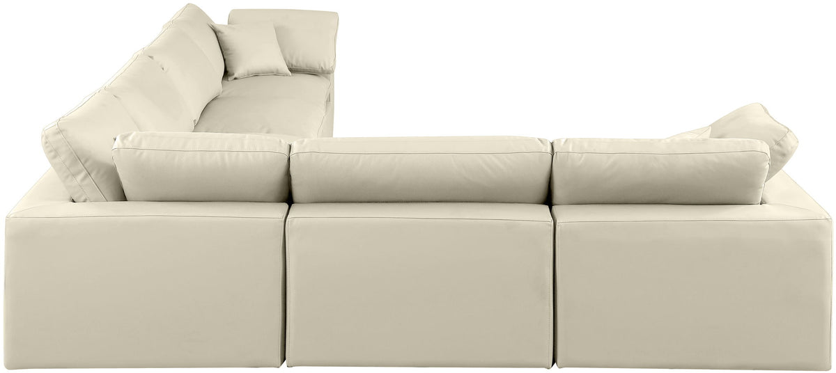 Comfy - 6 Piece Faux Leather Modular Corner Sectional