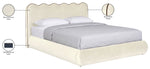 Tempo - Velvet Upholstered Bed - Cream