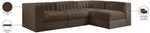 Rummi - Velvet Performance Fabric Upholstered 4 Piece Modular Sectional