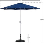Fiji - Aluminum Patio Umbrella With Round Black And White Base