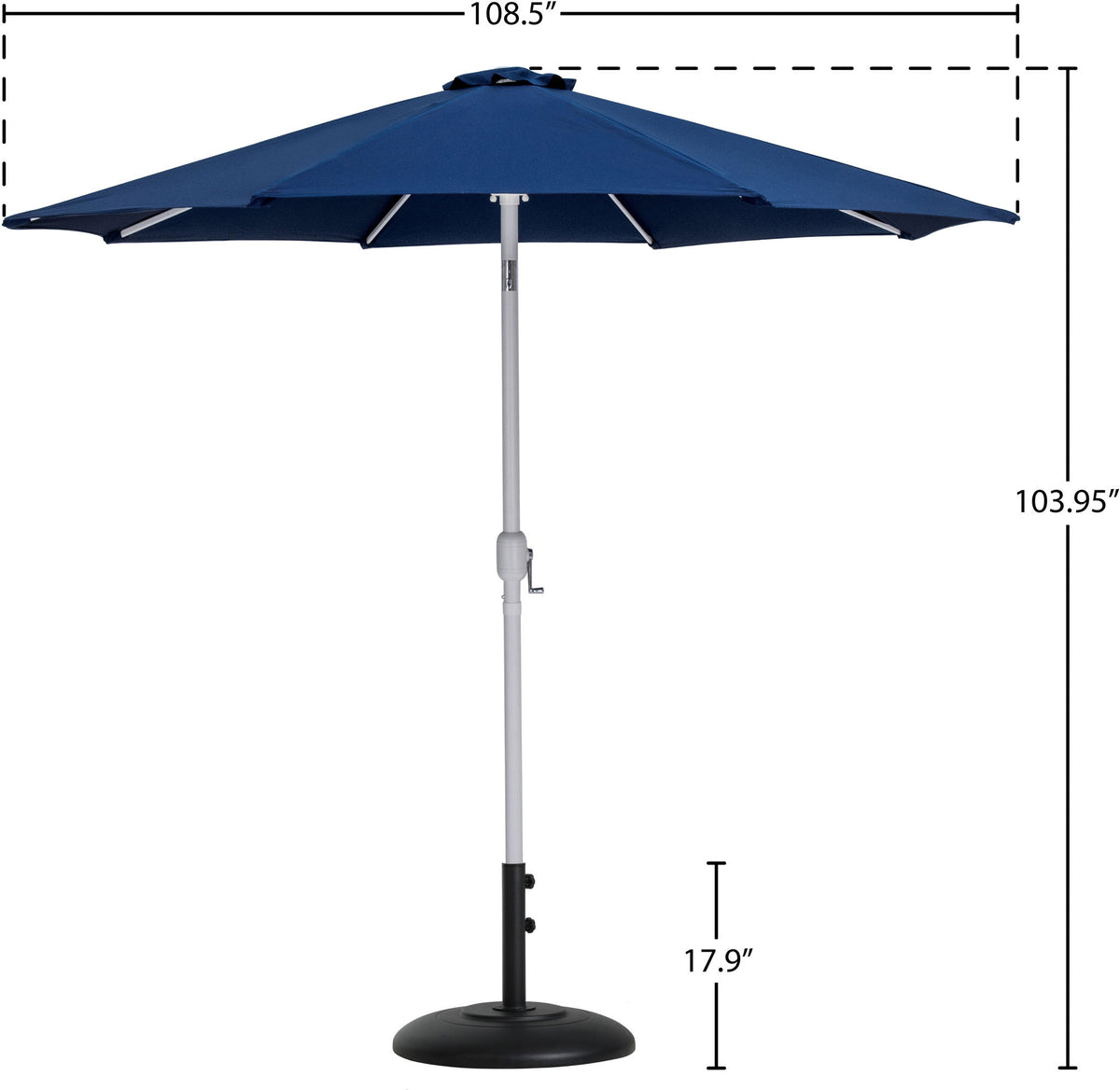 Fiji - Aluminum Patio Umbrella With Round Black And White Base