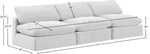 Comfy - Velvet Modular Armless Sofa 3 Seats