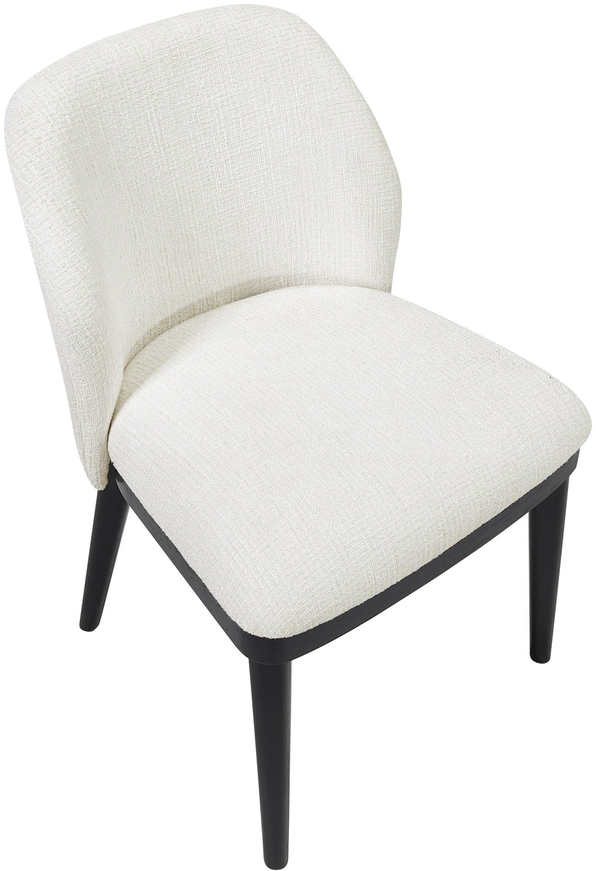 Valeo - Linen Textured Fabric Upholstered Dining Chair (Set of 2) - Painted Black Base