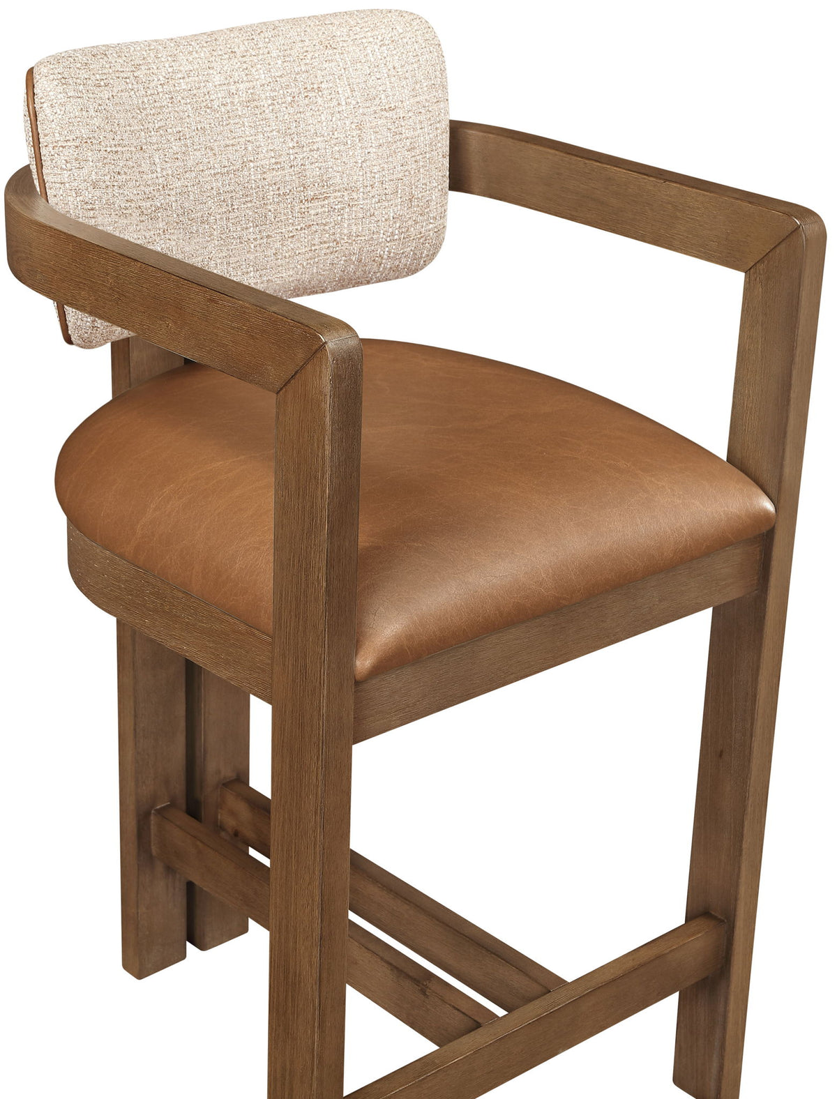 Ravina - Upholstered Counter Stool With Stained Brown Base