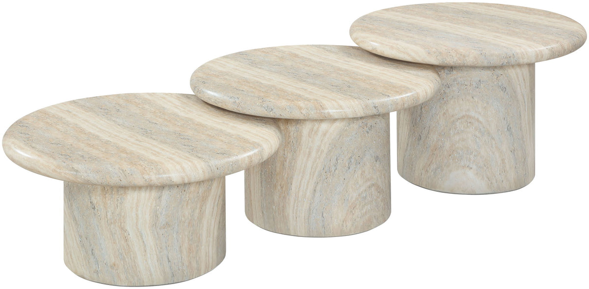 Emara - 3 Piece Concrete And Fiberglass Indoor / Outdoor Coffee Table