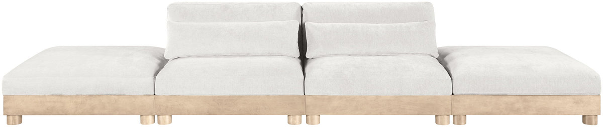 Turin - Chenille Fabric Upholstered Modular Sectional - White