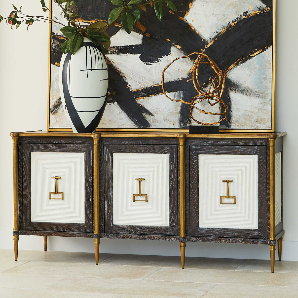 Let It Drop - Cabinet - Brown / Gold / White