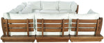 Mirella - 8 Piece Water Resistant Fabric Upholstered Outdoor Patio Modular Sectional