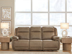 Glencroft - Power Reclining Sofa With Adjustable Headrest - Sahara
