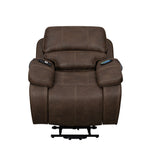 Brookings - Power Lift Recliner With Heat & Massage - Brown