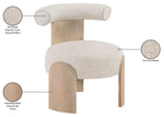 Calder - Linen Textured Fabric Upholstered Accent Chair - Painted Natural Base