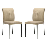 Meriam - Full Back Top Grain Leather Upholstered Metal Dining Chairs (Set of 2)