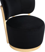 Elara - Velvet Upholstered Swivel Accent Chair - Stained Natural