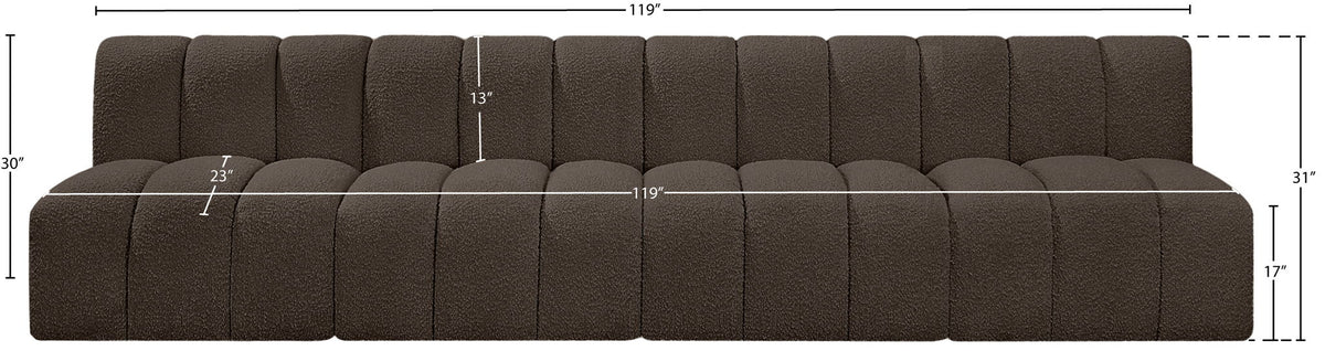 Arc - Boucle Fabric 4 Seats Modular Sofa