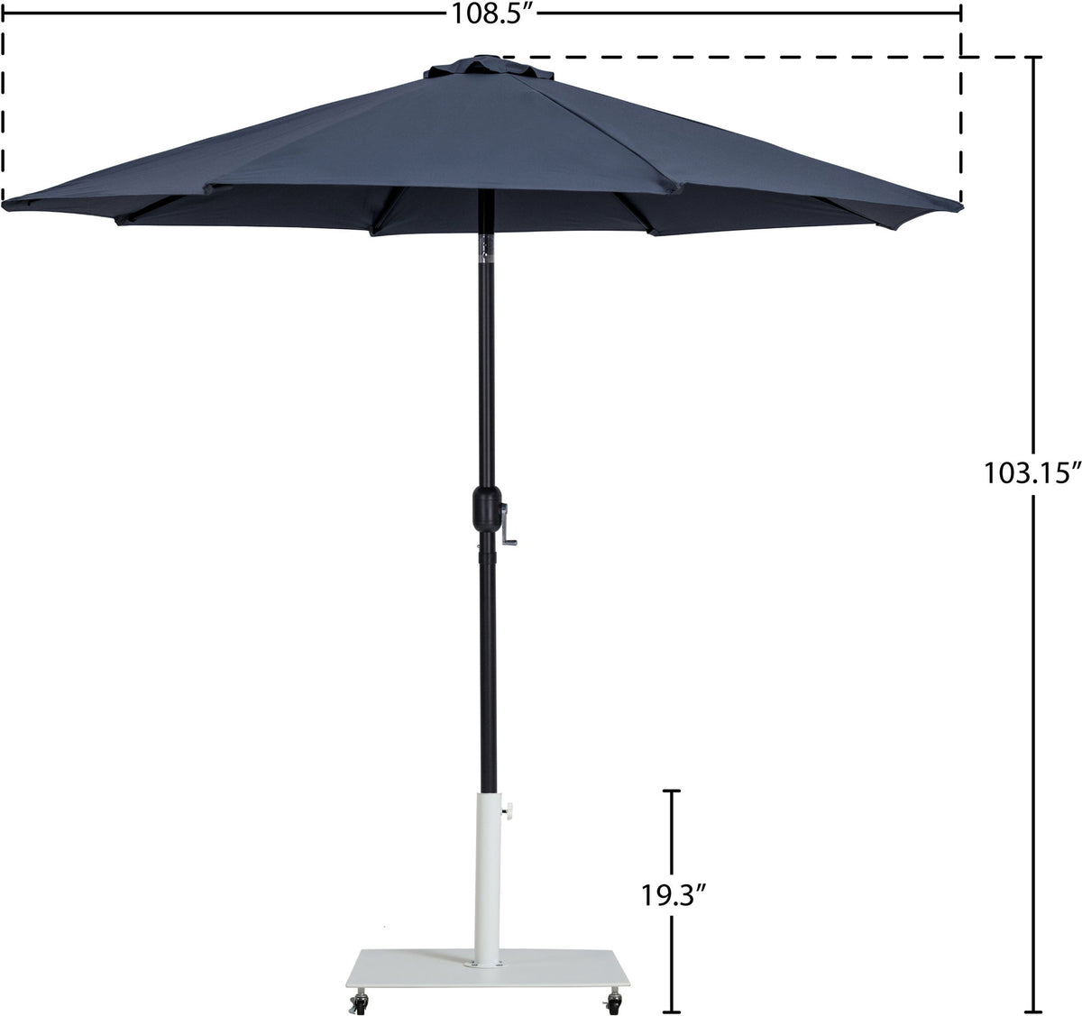Fiji - Aluminum Patio Umbrella With Square White And Black Base