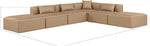 Cube - 6 Piece Modular Corner Armless Sectional - Tan