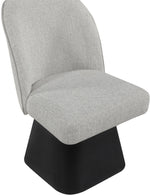Marlowe - Linen Textured Fabric Upholstered Swivel Dining Side Chair - Stained Black
