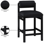 Roundhill - Faux Leather Counter Stool - Black Frame