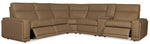 MS - Simone Six-Piece Power Reclining Sectional - Dark Brown