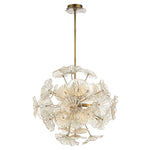 Champagne Lily Pads - Pendant - Light Antique Brass