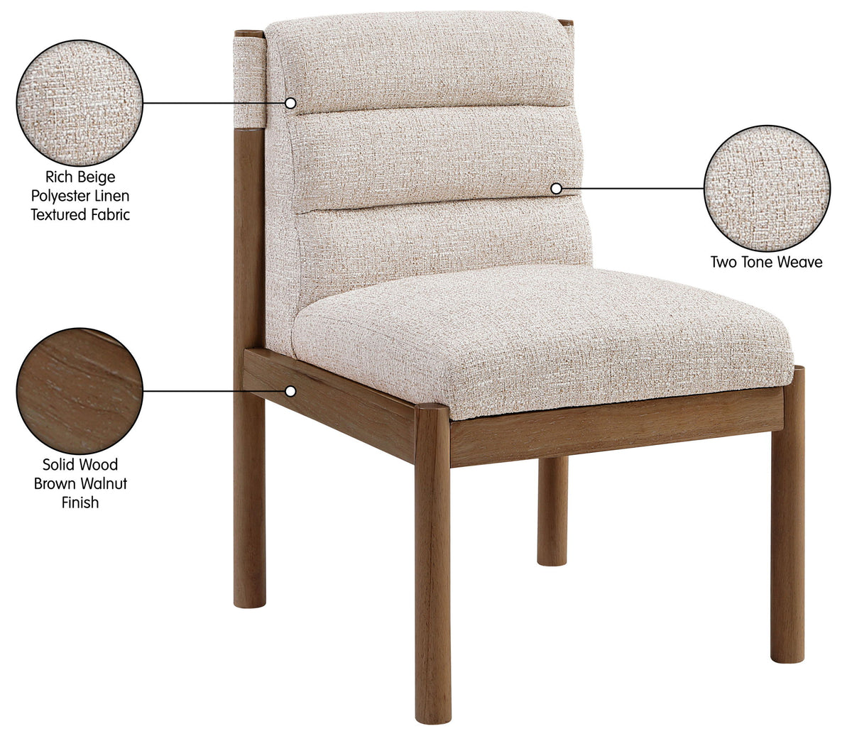 Eloura - Linen Textured Fabric Dining Chair (Set of 2)