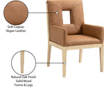 Gwendolyn - Faux Leather Dining Arm Chair With Natural Frame