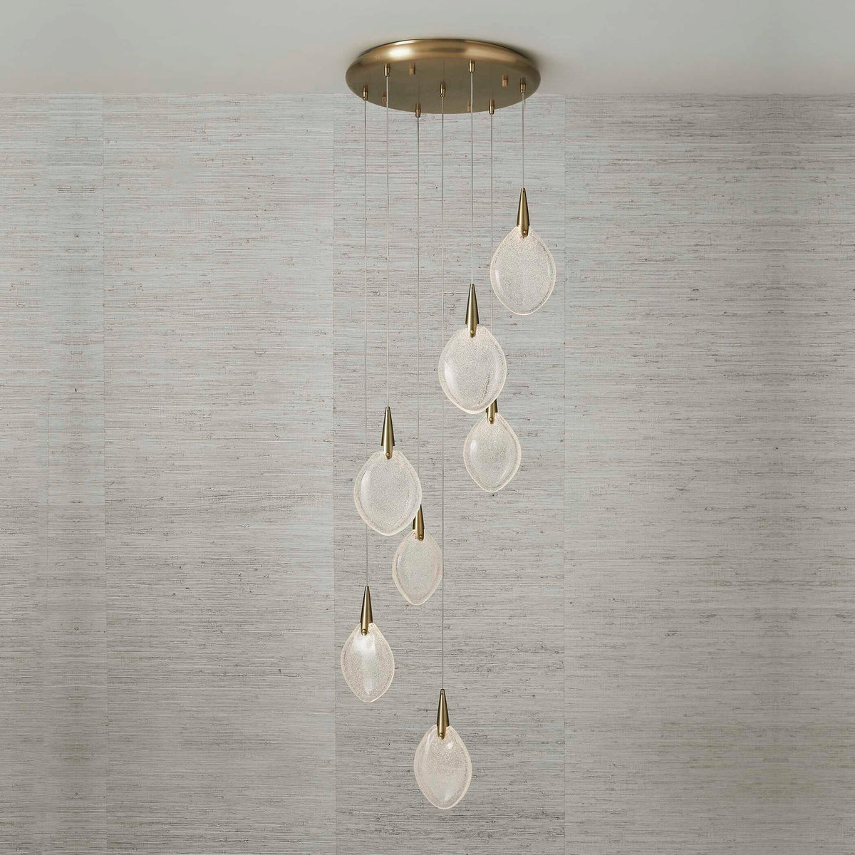 Deluge - 7 Light LED Pendant - Brass