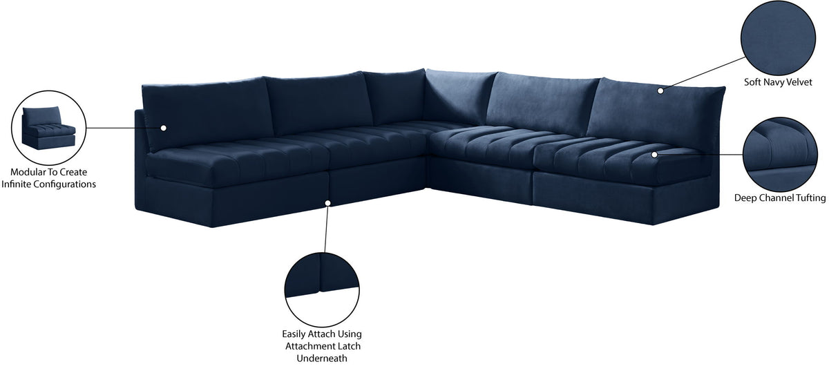 Jacob - Modular Corner Armless Sectional 5 Piece