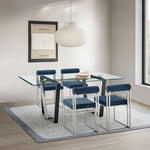 Kai Anastasia - Rectangular Glass Dining Table Set - Brushed Base