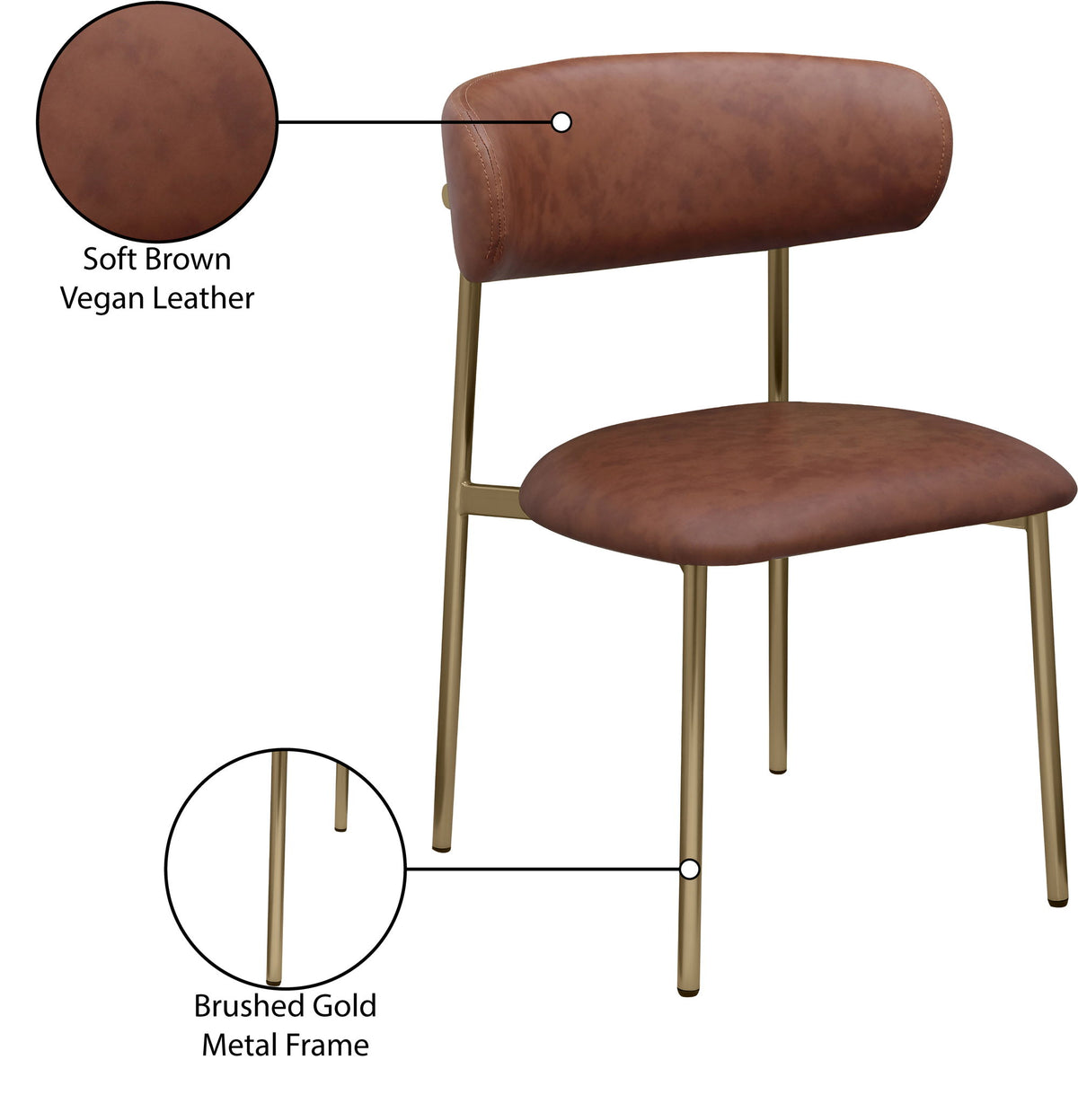 Lupita - Dining Chair With Brushed Gold Legs (Set of 2)