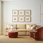 Garden Mist - Framed Canvases (Set of 6) - Gold / Pink