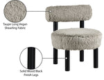 Ambre - Vegan Shearling Fabric Upholstered Accent Chair - Taupe