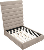Adam - Chenille Fabric Bed With 89" Headboard