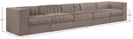 Rummi - Velvet Performance Fabric Upholstered 5 Piece Modular Sofa