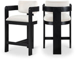 Sacha - Velvet Stool With Black Base