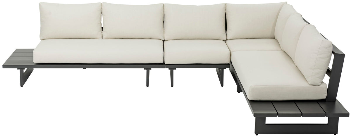 Maldives - 4 Piece Water Resistant Outdoor Patio Modular Sectional With Gray Base