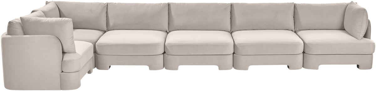 Hammond - Velvet Performance Fabric Upholstered 6 Piece L-Shaped Sectional