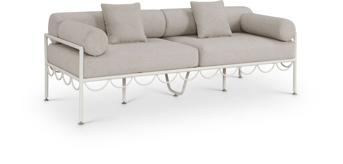 Portofino - Resilient Water Repellent Fabric 85.75" Upholstered Outdoor Patio Sofa